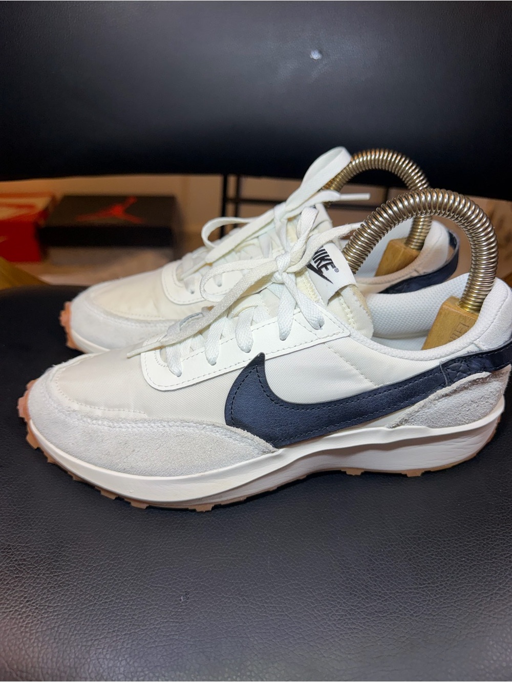 Nike Men's White and Navy Retro Runner Shoes